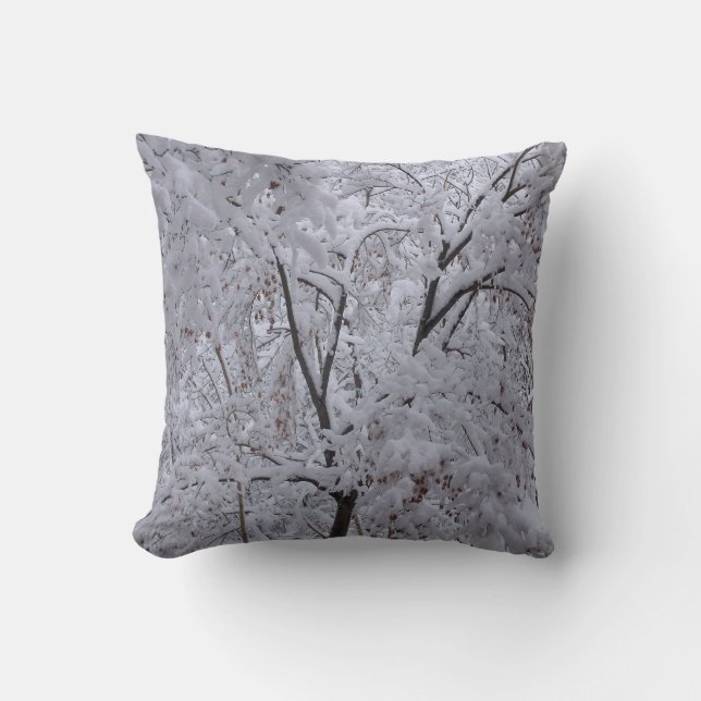 Snow-Laden Trees Cushion (Front)