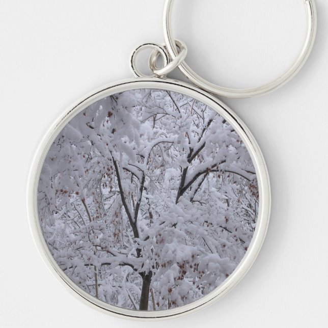 Snow-Laden Trees Key Ring (Front)