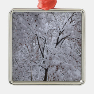 Snow-Laden Trees Metal Tree Decoration