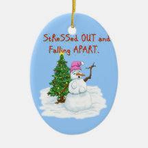 Snow lady stressed out and falling apart