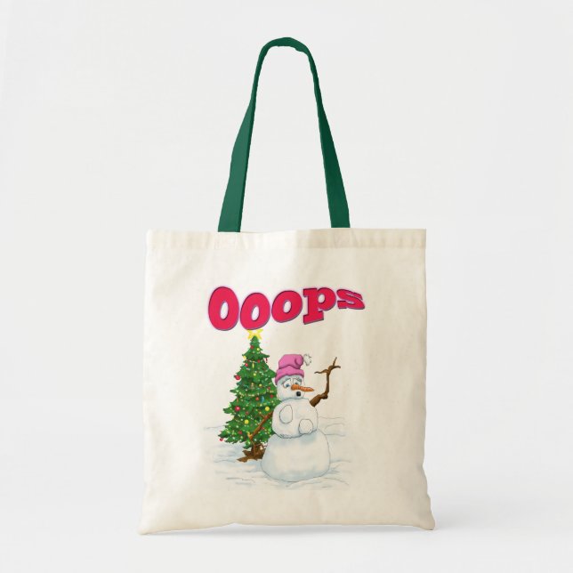 Snow lady with christmas tree OOps Tote Bag (Front)