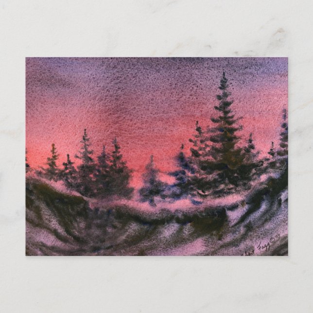 Snow Landscape Print Postcard (Front)