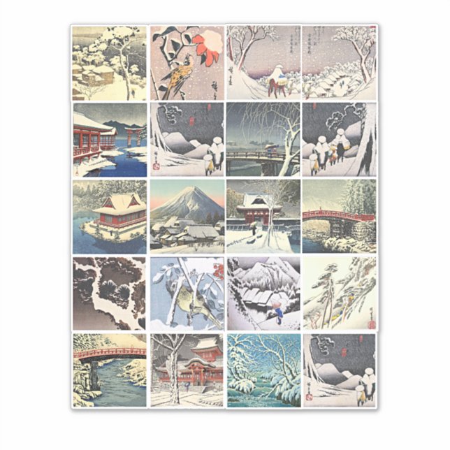 snow landscape trees japanese art paintings  (Front)