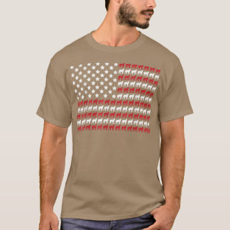 snow leopard 4th of July Paw Print  T-Shirt