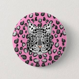Snow Leopard 6 Cm Round Badge