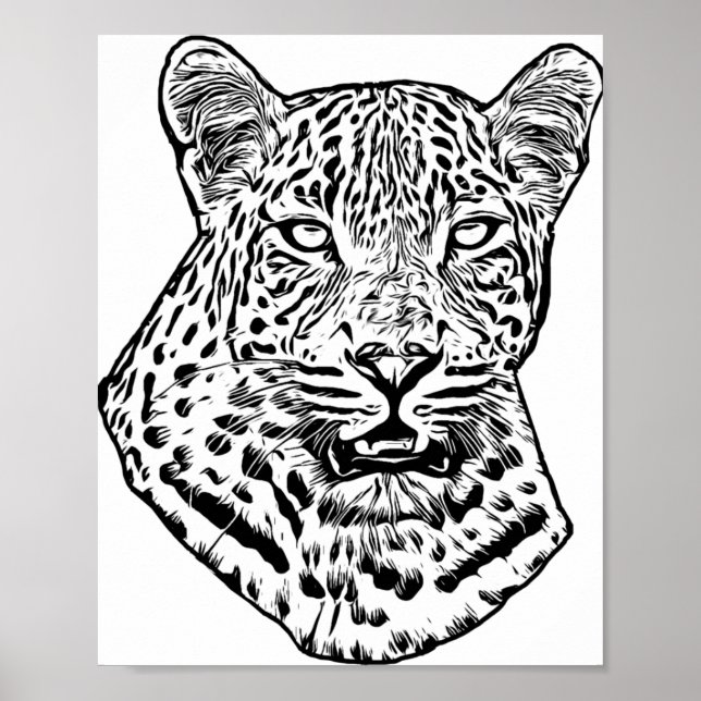 Snow Leopard Abstract Original jungle animal Art Poster (Front)