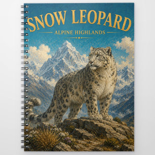 Snow Leopard Alpine Highlands Watercolor GeoSaga Notebook