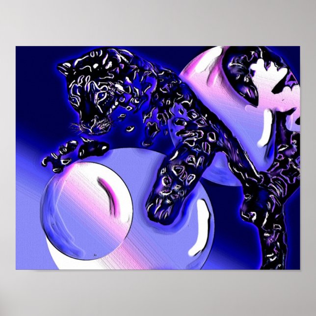 snow leopard and moons poster (Front)