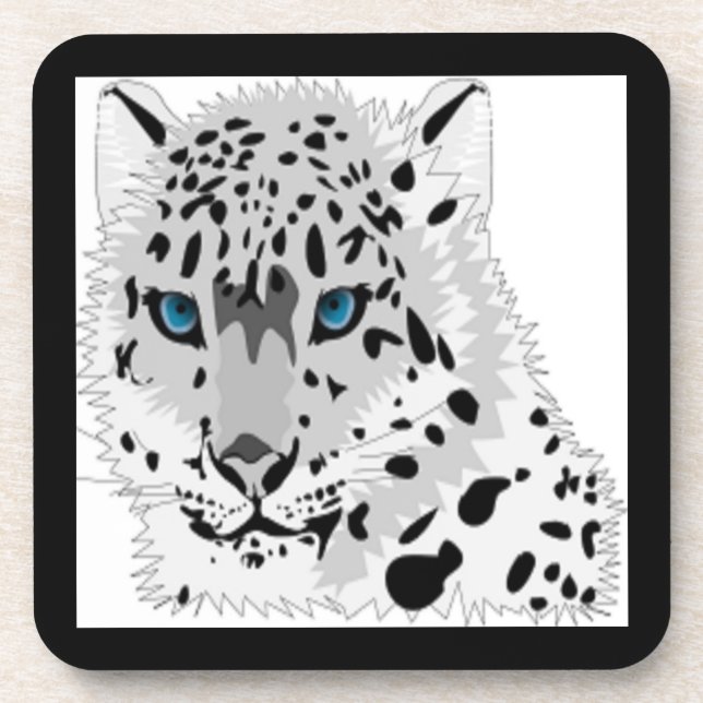 SNOW LEOPARD ANIMAL COASTER (Front)