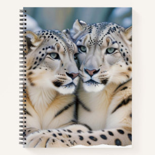 Snow Leopard Animal Nature Wildlife Affection Love Notebook