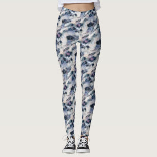 Snow Leopard Animal Print Skin Pattern  Leggings