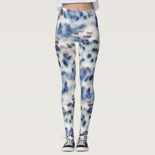 Snow Leopard Animal Print Skin Pattern Leggings