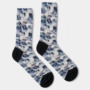 Snow Leopard Animal Print Skin Pattern Socks