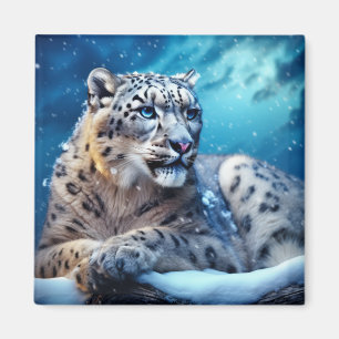 Snow Leopard Animal Wildlife Wilderness Wall Art Magnet
