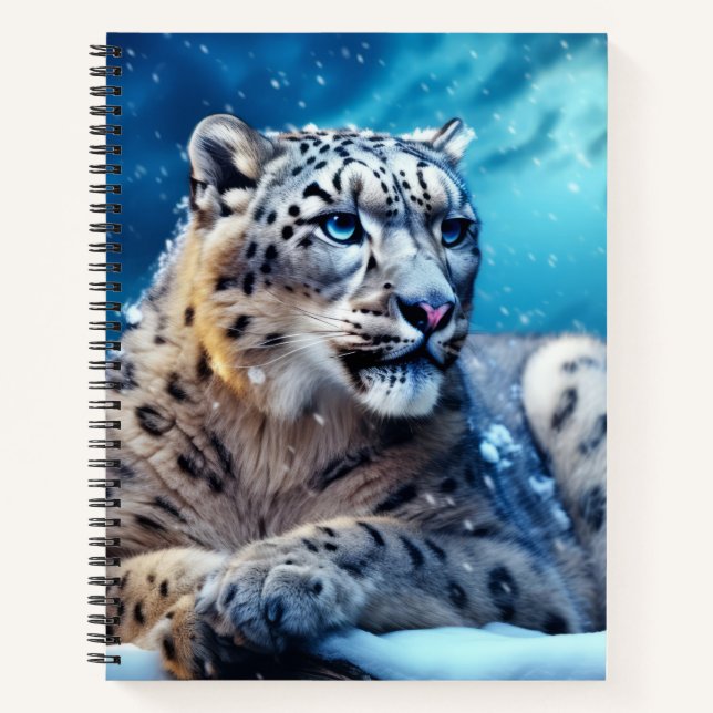 Snow Leopard Animal Wildlife Wilderness Wall Art Notebook (Front)