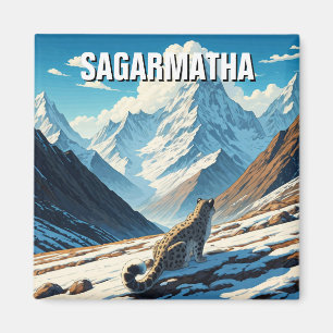 Snow Leopard at Sagarmatha National Park Nepal Magnet