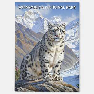 Snow Leopard at Sagarmatha National Park Nepal Magnet