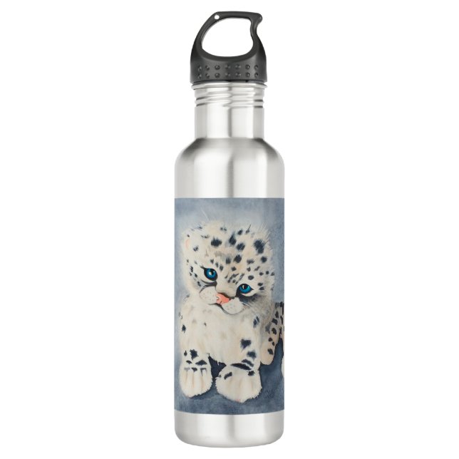 Snow Leopard Baby Tumbler 710 Ml Water Bottle (Front)