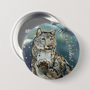 Snow Leopard Badge/Button 7.5 Cm Round Badge