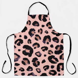 Snow Leopard black grey beige seamless background. Apron