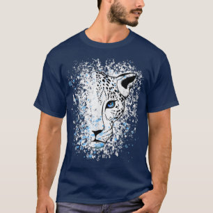 Snow Leopard Blue Eyes Leopard Cool  T-Shirt