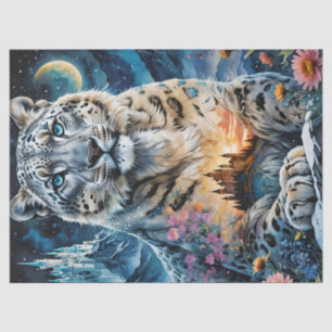 Snow Leopard Castle Moon, Sunrise Double exposure Tissue Paper