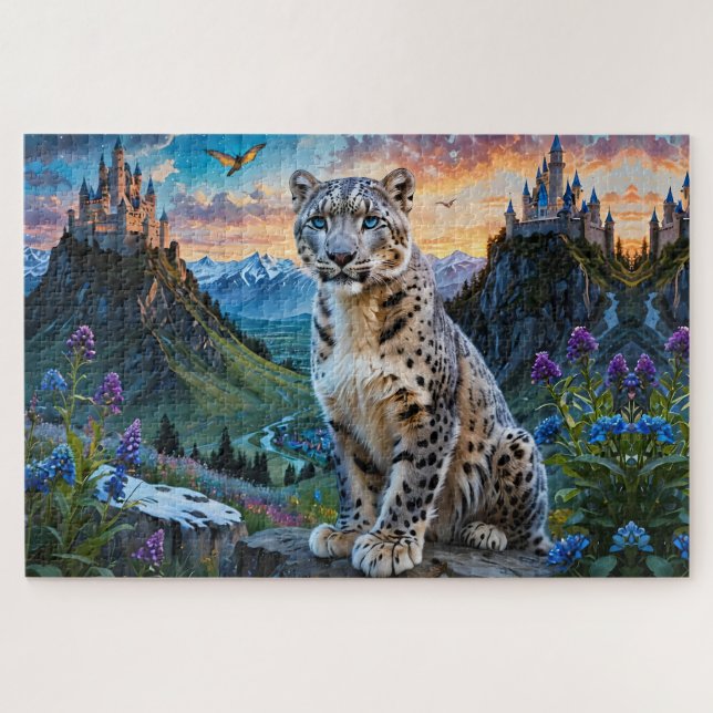 Snow Leopard Castles Sunrise Jigsaw Puzzle (Horizontal)