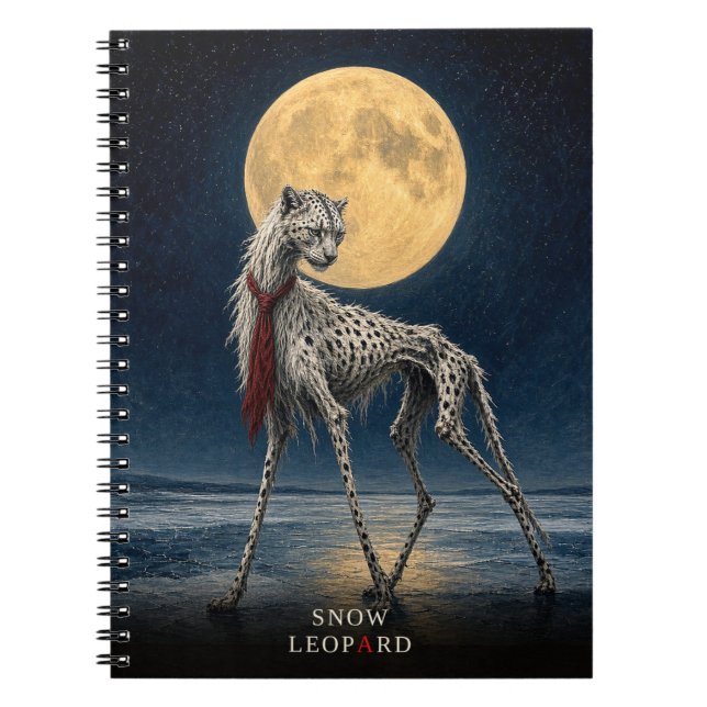 Snow Leopard Cravat gothic Surreal Notebook (Front)