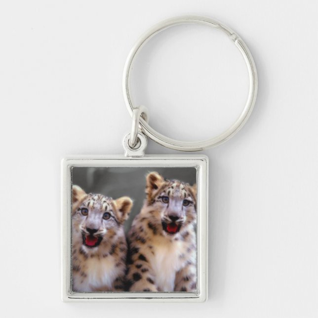 Snow Leopard Cubs Key Ring (Front)