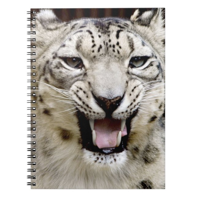 Snow Leopard Face Spiral Notebook (Front)