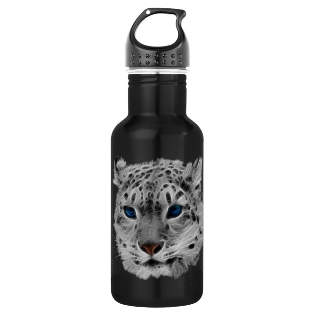 Snow Leopard Fractal 532 Ml Water Bottle (Front)