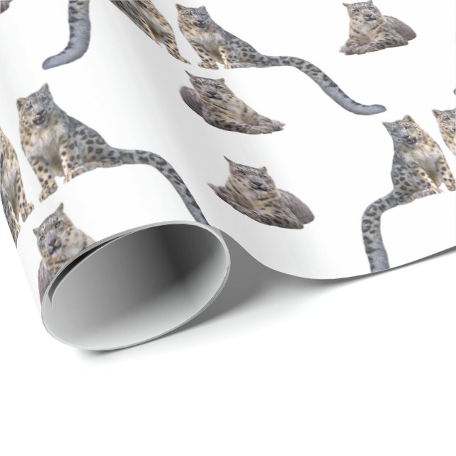 Snow Leopard Frenzy Wrapping Paper (choose colour) (Roll Corner)