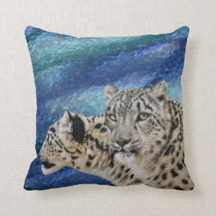 Snow Leopard Habitat Wildlife Pillow