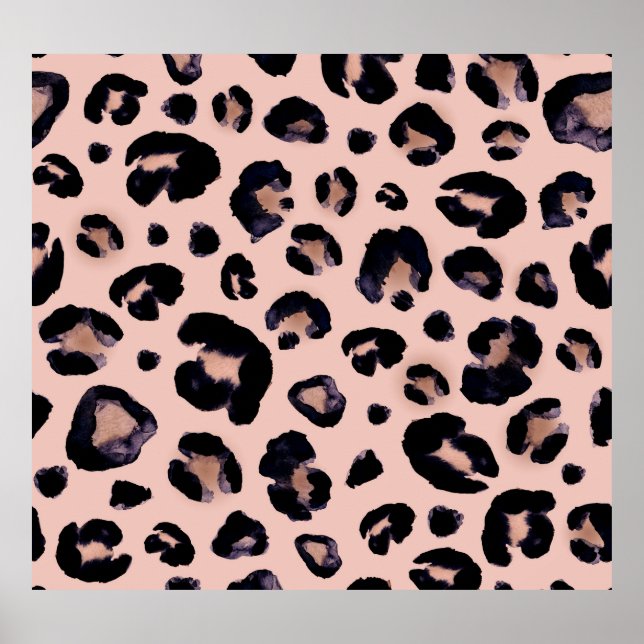 Snow Leopard, Hand Drawn Texture. Poster (Front)