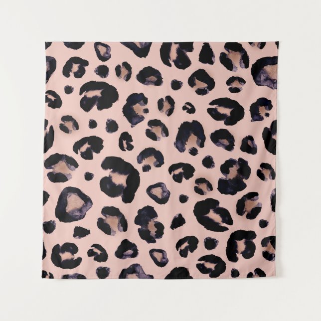 Snow Leopard, Hand Drawn Texture. Tapestry (Front)