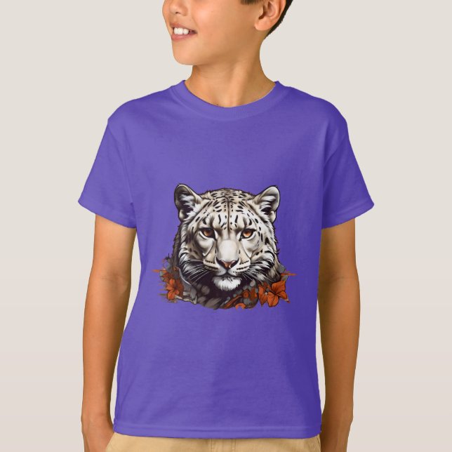 Snow Leopard head T-Shirt (Front)