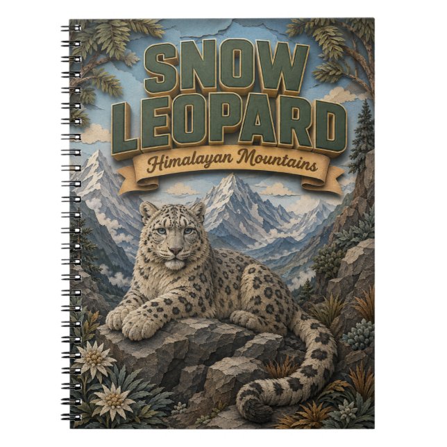 Snow Leopard Himalayan Mountains POPCUT Notebook (Front)