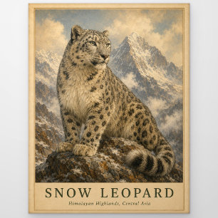 Snow Leopard Himalayan VINTAGE Postcard