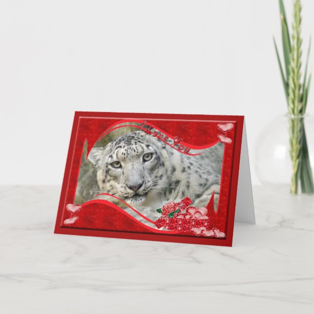 Snow Leopard Holiday Greeting Cards & Note Cards (Front)