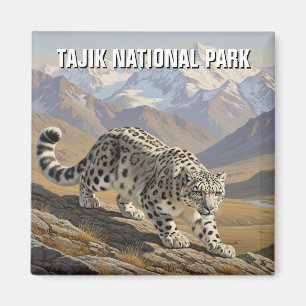 Snow Leopard in Tajik National Park Tajikistan Magnet