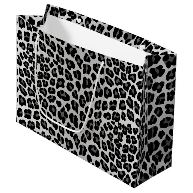 Snow leopard large gift bag (Front Angled)