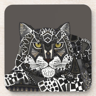 snow leopard lead coaster