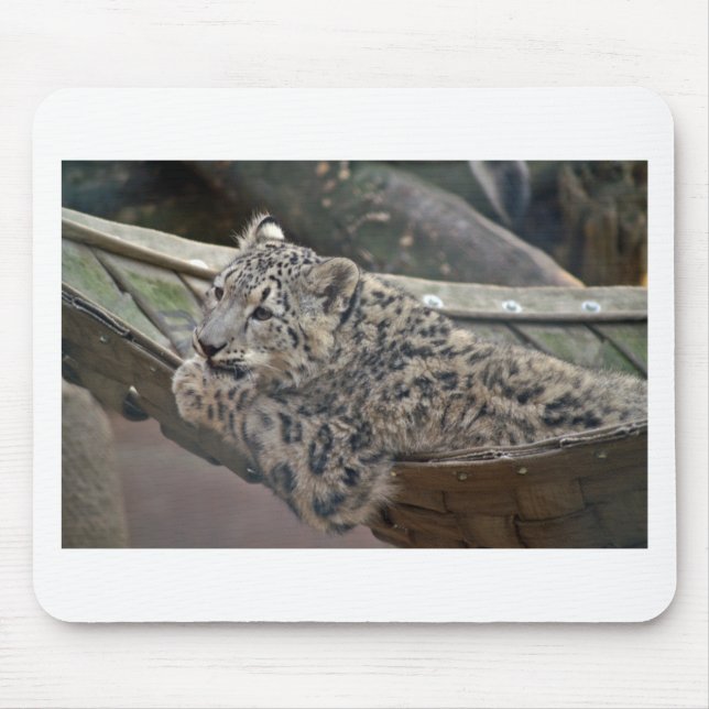 Snow Leopard Mouse Pad (Front)