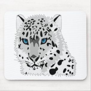 SNOW LEOPARD MOUSE PAD