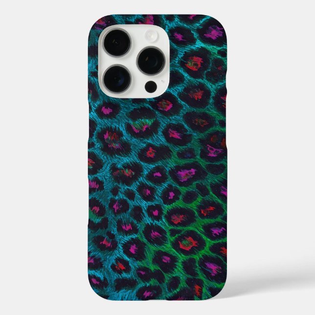 Snow Leopard Neon-Noir Pattern Case-Mate iPhone Case (Back)