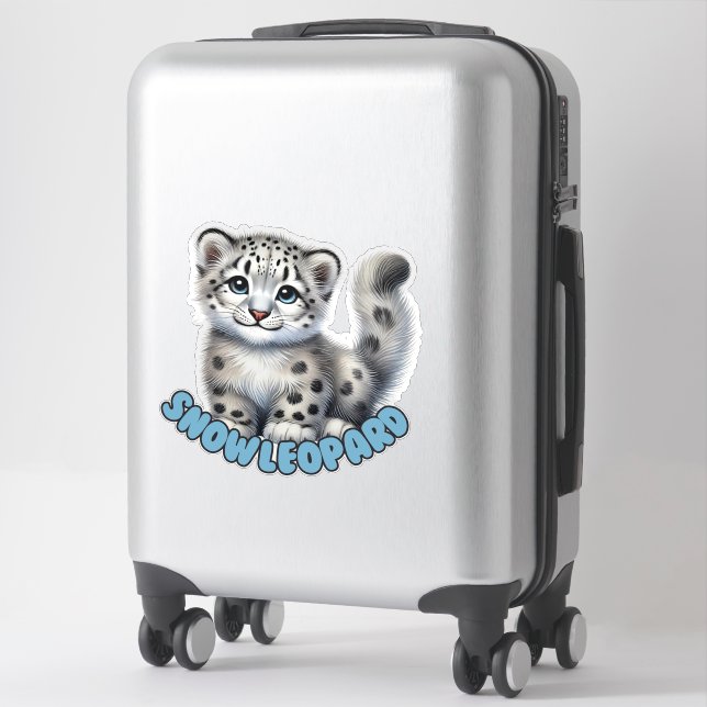 SNOW LEOPARD - NURSERY STICKER (Suitcase)