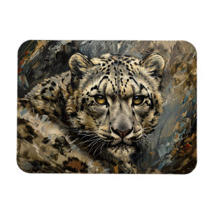 Snow Leopard Oil Painting Magnet
