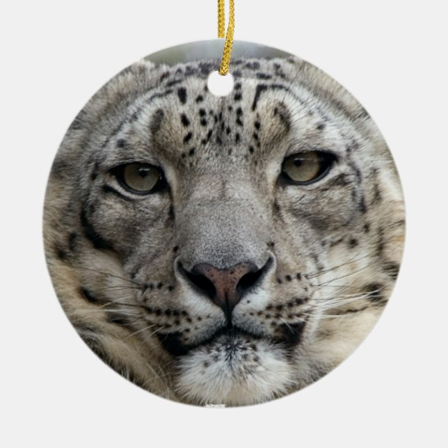 Snow Leopard Ornament (Front)