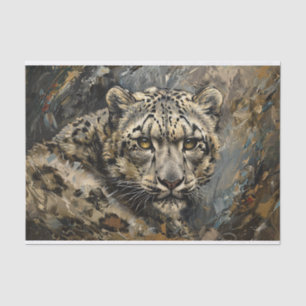 Snow Leopard Painting Decoupage Tissue Paper