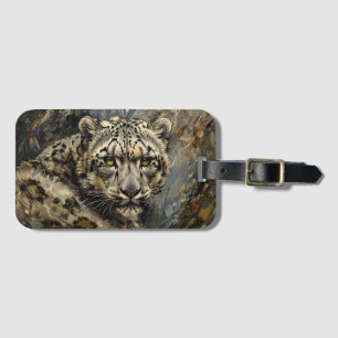 Snow Leopard Painting Luggage Tag